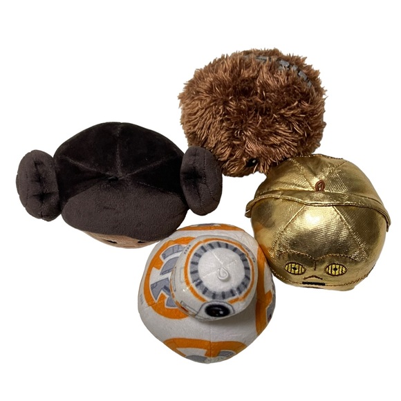 Star Wars Hallmark Fluffballs Lot of 4  C3PO BB8 Princess Leia Chewbacca - Picture 2 of 4